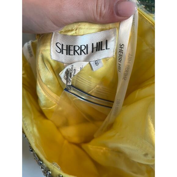 Sherri Hill Yellow Sequin Homecoming Dress - Picture 3 of 4